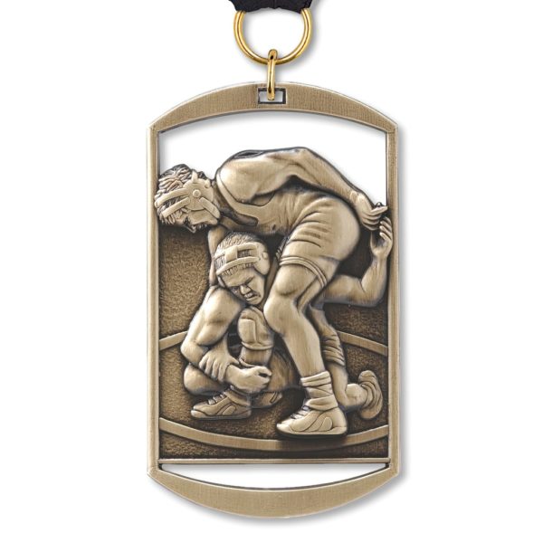 No. 105 Dog Tag Medallion: WRESTLING