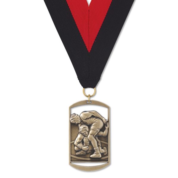 No. 105 Dog Tag Medallion: WRESTLING - Image 2